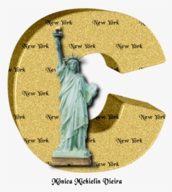 Alfabeto Dourado Com Estátua Da Liberdade Png , Png - Statue Of Liberty, Transparent Png, Transparent PNG