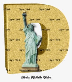 Alfabeto Dourado Com Estátua Da Liberdade Png , Png - Statue Of Liberty, Transparent Png, Transparent PNG