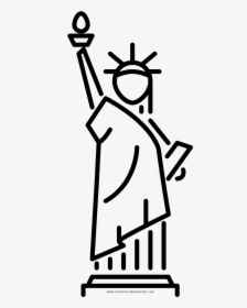 Estátua Da Liberdade Coloring Page - Easy Statue Of Liberty Drawing, HD Png Download, Transparent PNG