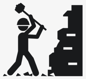 Concrete-bricks - Construction Worker Stick Figure, HD Png Download, Transparent PNG