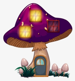 Champignons Png Tubes Color - Mushroom House Clipart Png, Transparent Png, Transparent PNG
