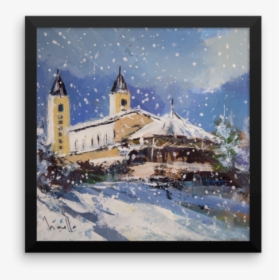 Framed Snowy Medjugorje Scene Poster - Medjugorje Christmas Cards, HD Png Download, Transparent PNG