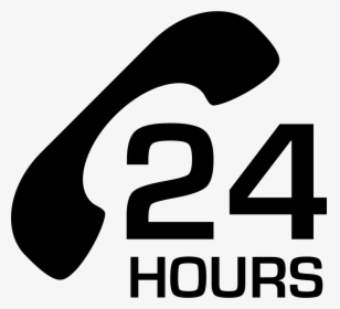 24 Hours Transparent Png - 24 Hours Service Logo, Png Download, Transparent PNG