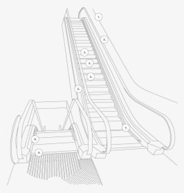 Drawing At Getdrawings Com - Escalator Line Drawing, HD Png Download, Transparent PNG