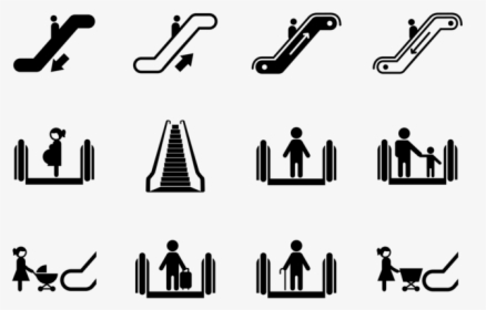 Escalator Icons Vector - Escalator Safety Instruction Icons, HD Png Download, Transparent PNG