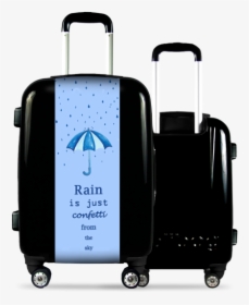 Black Suitcase Rain And Confetti - Suitcase, HD Png Download, Transparent PNG