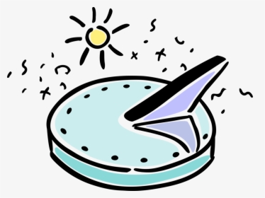 Vector Illustration Of Sundial Instrument Indicates - 日 時計 イラスト フリー, HD Png Download, Transparent PNG