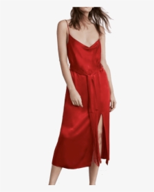 Designer Red Dance Dress - Red Satin Cowl Dress, HD Png Download, Transparent PNG