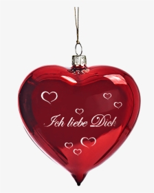 Glass Heart Dark Red Opal Ich Liebe Dich - Love Heart Happy Birthday, HD Png Download, Transparent PNG