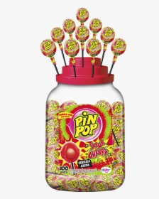 Pin Pop Sour Cherry 6 X 100 - Pin Pop Lollipop Sour Cherry, HD Png Download, Transparent PNG