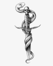 Snake Tattoo Png Photo - Dagger With Snake Tattoo, Transparent Png, Transparent PNG