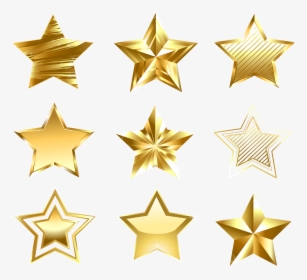 Star Gold Diagram Clip Art - Transparent Golden Stars, HD Png Download, Transparent PNG