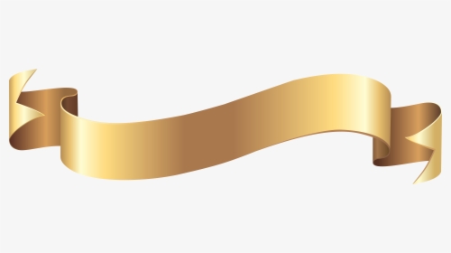 Clipart Banner Yellow Ribbon - Transparent Png Gold Banner, Png Download, Transparent PNG