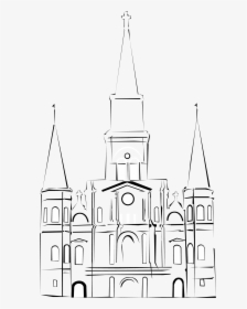 Louis Cathedral Vector Clip Art - St Louis Cathedral Easy Drawing, HD Png Download, Transparent PNG