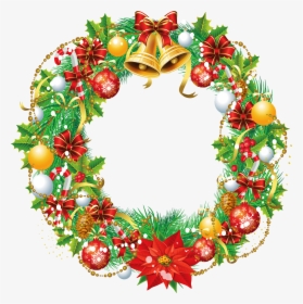 Christmas Wreath Cartoon Santa Claus Stock Illustration - Round Christmas Wreath Png, Transparent Png, Transparent PNG