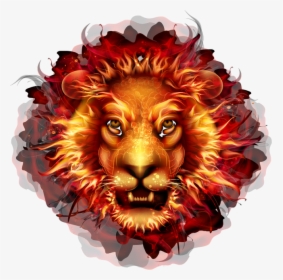 Transparent Lion Head Png - Fire Lion Png, Png Download, Transparent PNG