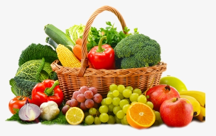 Fresh Fruit, Vegetable & Leaves - Fruits And Vegetables In A Basket, HD Png Download, Transparent PNG