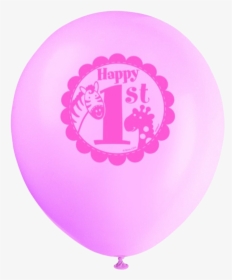 Latex Pink Safari First Birthday Balloons - First Birthday Balloon Png, Transparent Png, Transparent PNG
