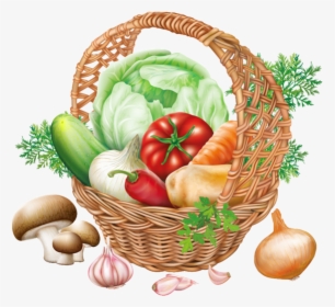 Basket With Vegetables Png - Basket Of Vegetables, Transparent Png, Transparent PNG