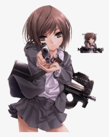 Transparent Anime Girl With Gun Png - Anime Girl With A Gun, Png Download, Transparent PNG