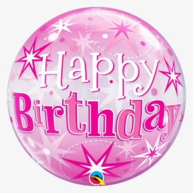 Happy Birthday Pink Stars Bubble Balloon 11551 P - Pink Happy Birthday Balloons Clipart, HD Png Download, Transparent PNG