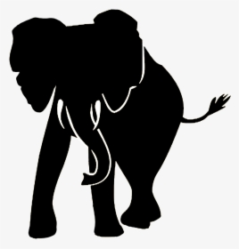 Frontal Silhouette Of Elephant - Elephant Black And White Silhouette, HD Png Download, Transparent PNG