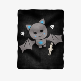 Blue Cute Bat On Black Baby Blanket - Linens, HD Png Download, Transparent PNG