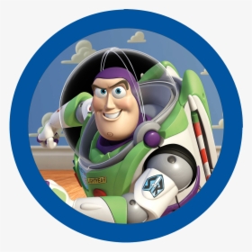 24 Disney Toy Story Round Sticker Labels For Bag Lollipop - Buzz Lightyear Side View, HD Png Download, Transparent PNG