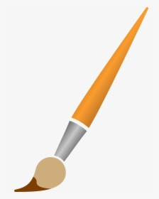 Paint Brush Transparent Background Png - Paintbrush With Brown Paint, Png Download, Transparent PNG