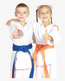 Two Young Karate Students - Two Kids Doing Karate, HD Png Download, Transparent PNG