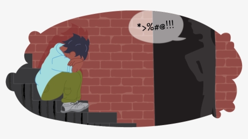Upset Kid Crying On Stairs While Adult Swears At Them - Physical Abuse Child Abuse, HD Png Download, Transparent PNG