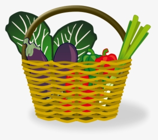 Fruit Vegetables And Basket Clipart - Food Basket Clipart, HD Png Download, Transparent PNG