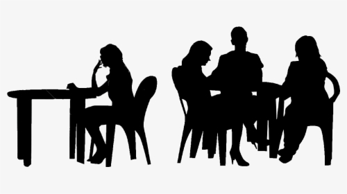 Transparent Sit At Table Clipart - People Sitting On Table Silhouette, HD Png Download, Transparent PNG