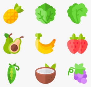 Fruits And Vegetables - Vegan Flat Icon, HD Png Download, Transparent PNG