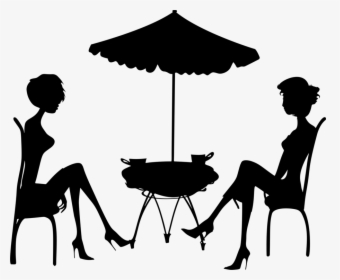 Transparent Sitting In A Chair Clipart - Transparent Cafe Silhouette Png, Png Download, Transparent PNG