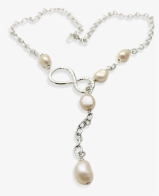 Pink Spring Lariat Necklace With Infinity Eight Pendant - Pearl, HD Png Download, Transparent PNG