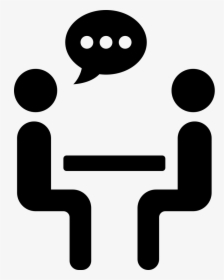 Two Persons Talking Sharing Sitting On A Table - Icono Face To Face, HD Png Download, Transparent PNG
