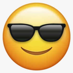 Cool Emoji Png - Smile Emoji Sunglasses, Transparent Png, Transparent PNG