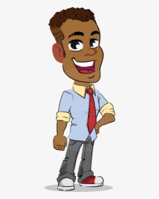 Simple Style Cartoon Of An African-american Guy - Cartoon African American Man Png, Transparent Png, Transparent PNG