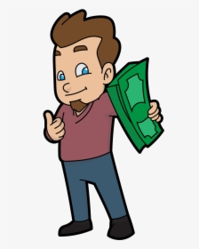 Guy With Money Cartoon, HD Png Download, Transparent PNG