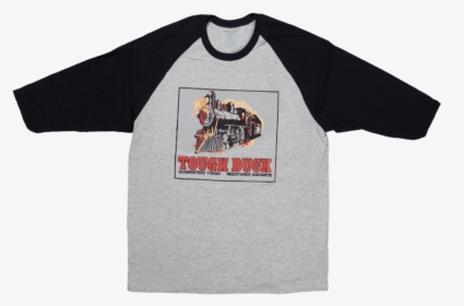 Tough Duck Locomotive Throwback Baseball T-shirt Black - Active Shirt, HD Png Download, Transparent PNG