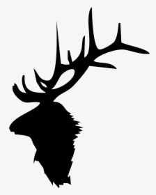 Elk Head Silhouette - Elk Antlers Clip Art, HD Png Download, Transparent PNG