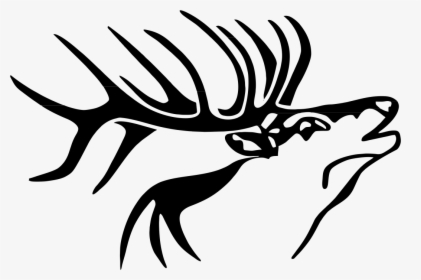 Clip Art Elk Head Silhouette Clip Art - Bull Elk Clip Art, HD Png Download, Transparent PNG