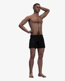Man, Male, Person, Figure, Standing, Digital Art - Persona Con Short Png, Transparent Png, Transparent PNG
