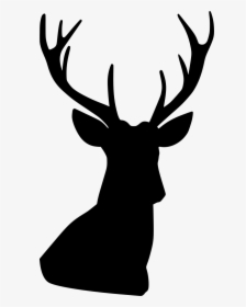 Stag Vector Horns - Deer Head Silhouette Png, Transparent Png, Transparent PNG
