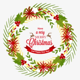 Christmas Wreath With Mistletoe Png Clipart - Christmas Round Flower Png, Transparent Png, Transparent PNG