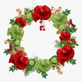 Crown, Christmas, Foliage, Green, Red, Bowls, Ribbon - Christmas Day, HD Png Download, Transparent PNG