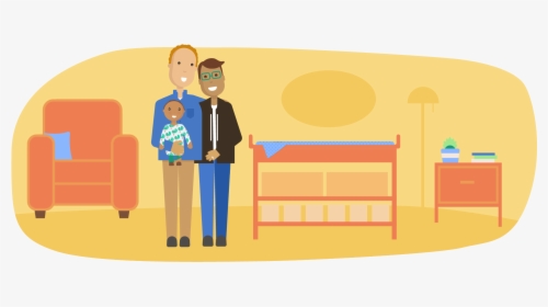 Couple Holding Their Infant In A Nursery - Illustration, HD Png Download, Transparent PNG