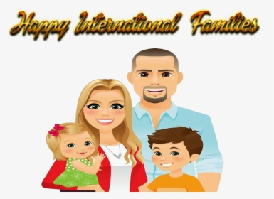 Happy International Day Of Families Png Photo Background - Son And Daughter With Father Clipart Png, Transparent Png, Transparent PNG