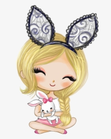 #girl #niña #rabbit #easter #pascuas - Cartoon, HD Png Download, Transparent PNG